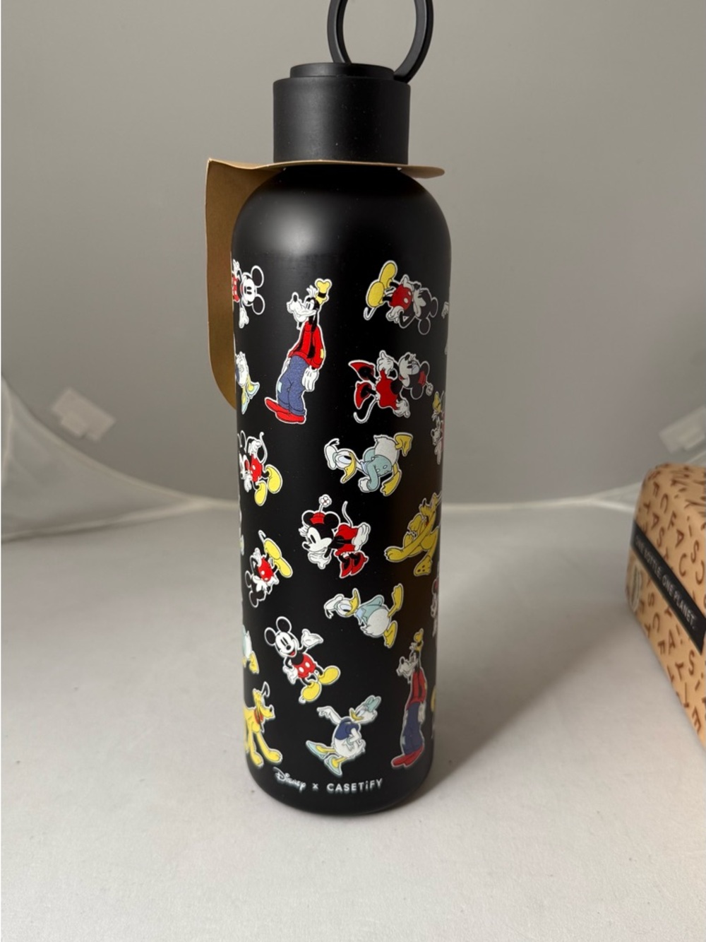 Disney x Casetify Black  Mickey & Friends Print Water Bottle